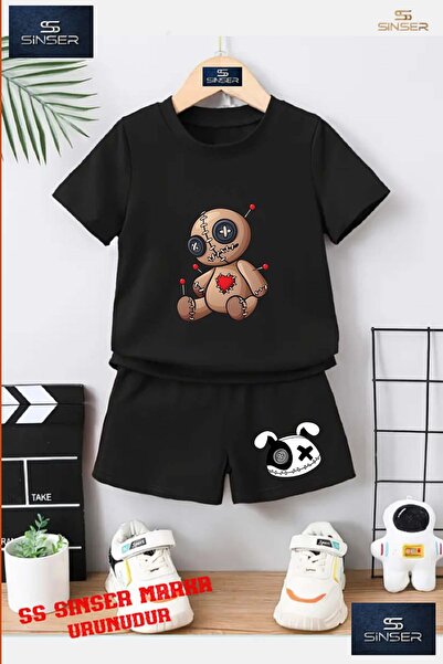 SS SİNSER Παιδικό UNISEX μπλουζάκι με ειδική στάμπα "BEAR PATCHED BROWN IGNEL...
