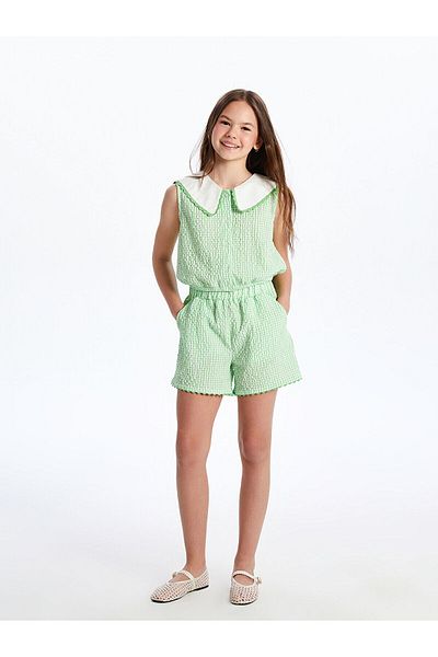 LC Waikiki Baby Collar Plaid Girl's Blouse