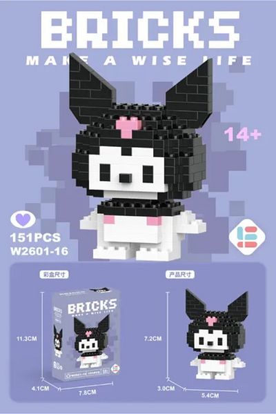 Kaptan Mavi Sanrio Kuromi Bricks Character Figure Toy 3D Jigsaw Puzzle Building Toys
