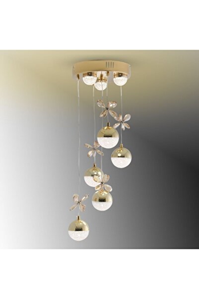 TT AYDINLATMA TT063-5-SPT-SR TT Aydınlatma Kelebek Toplu-Spotlu Sarı 5 li 3 Renk Modüllü Ledli Avize