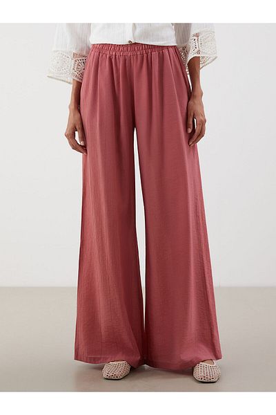 LC Waikiki Wide Leg Women's Trousers with Elastic Waist