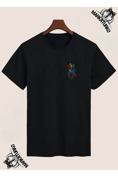 MarkaTurko Heart Special Design Chest Printed Tshirt 89-89