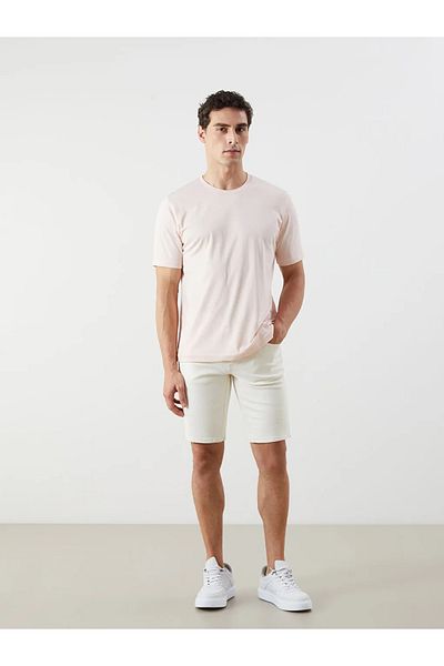 LC Waikiki Lcwaikiki Basic Pink Crew Neck Combed Cotton Men's T-Shirt