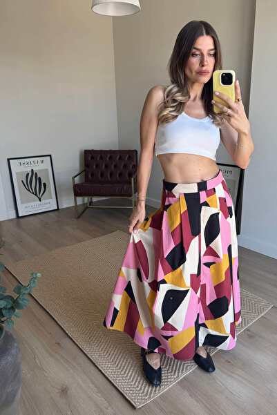 Sue Store Кольорова спідниця середньої довжини з геометричним візерунком