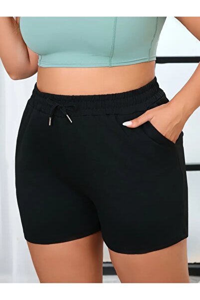 BEAXES Γυναικείο μαύρο σορτς - με δέσιμο στη μέση, κατάλληλο για καθημερινή χ...