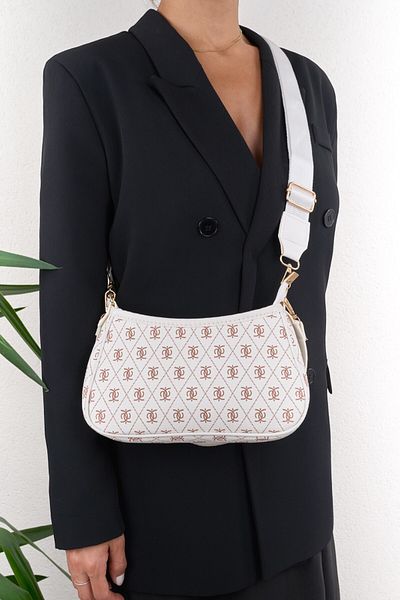 Cosser Farme Monogram Baguette and Crossbody Women's White Shoulder Bag