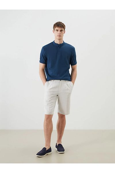 LC Waikiki Southblue oil dominant collar men's t-shirt