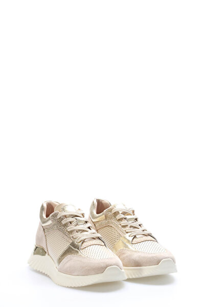 TUGERDİ Tugerdi Beige Atin Suede Genuine Leather Lace-Up Thermo Sole Women's ...