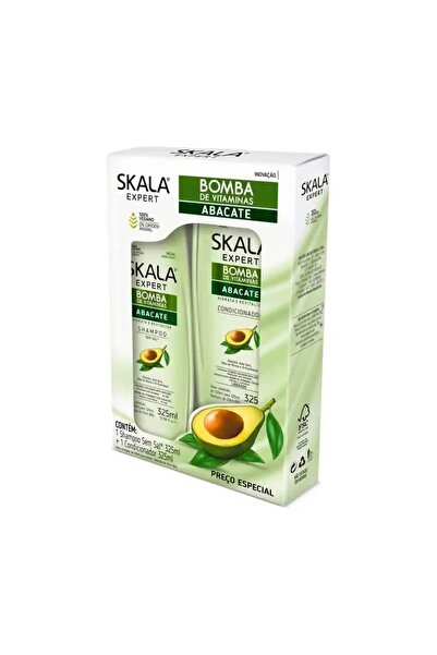 SKALA سكالا مجموعة شامبو + بلسم بالأفوكادو وزيت الخروع (325 مل لكل عبوة)