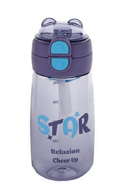 RKY SERENITY Relaxion Food Contact Suitable Bpa Free 580 ml Water Bottle with Straw and Lock System