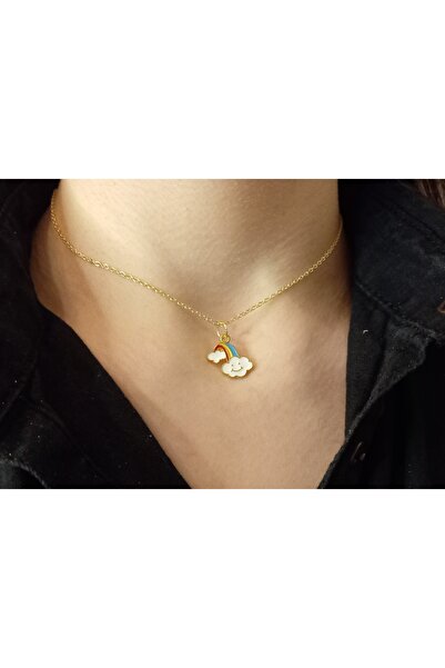 Crystal Atelier Mineli Bulutlar Ve Gökkuşağı Kolye-Bulutlu Gökkuşağı Kolye-Al...