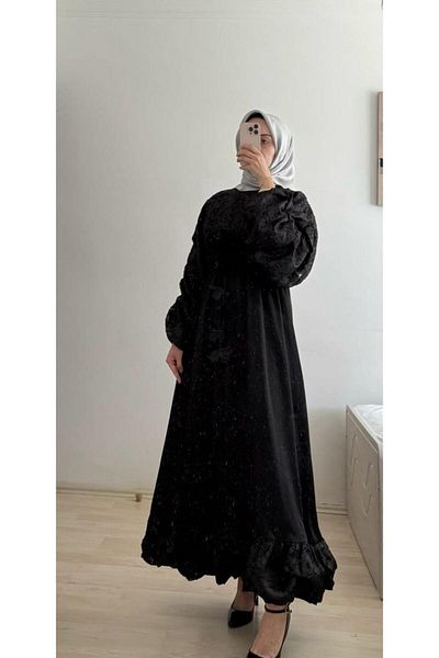 RSTM Boutique Ruffles Satin Fabric Evening Dress for Special Occasions