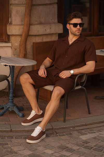 LC Waikiki Men's Breathable Shorts Suit – Casual & Vacation