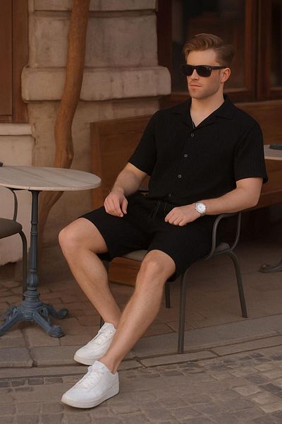 LC Waikiki Men's Breathable Shorts Suit – Casual & Vacation