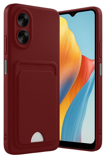 Coolacs Oppo A38 Compatible Back Camera Protected Card Insertable Silicone Card Holder Case Cover