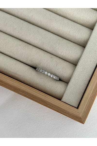 ringbox Silver Color Round Stone Ring