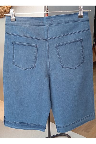 Fısed Fised Large Size Blue Color Lycra Soft Fabric Cotton Jeans Bermuda