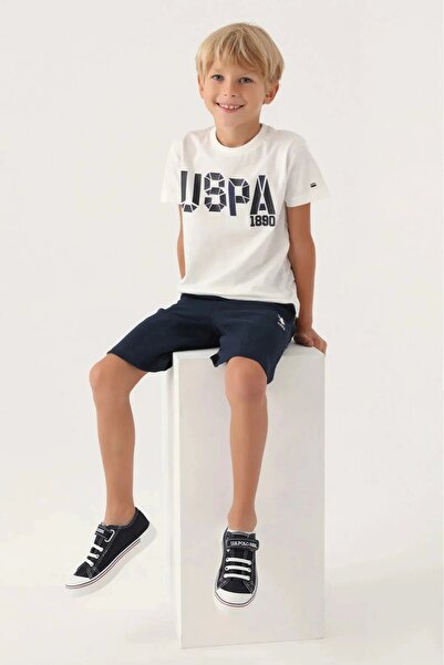 U.S. Polo Assn. Krémes fiú Bermuda öltöny alsó felső öltöny