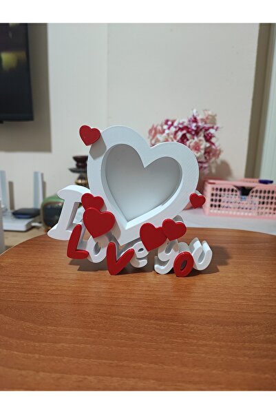 J&K Dizayn Aşk Temalı Kalpli Dekoratif Masaüstü Resim Çerçevesi – I Love You ...