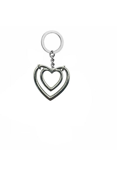 Herşey Nota Unisex Keychain with Nested Heart Figure – Meaningful Accessory Carrying Love and Affection