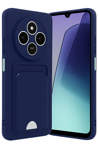 NewFace Xiaomi Redmi 14C سيليكون مع بطاقة عمل كلفن - أزرق داكن SPTGL