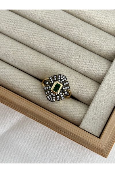 ringbox Green Stone Antique Vintage Ring