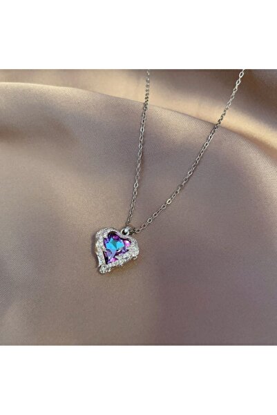 HEDİYEBOHÇAM قلادة قلب المحيط من الفولاذ