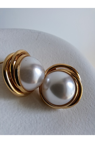 BHR AKSESUAR Pearl Gold Earrings