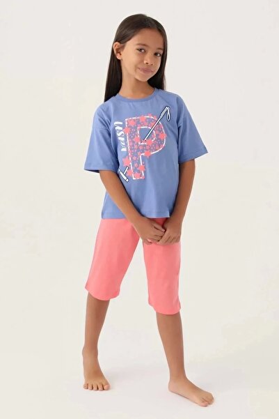 U.S. Polo Assn. Licensed Baton Open Indigo Girl's Capri Set