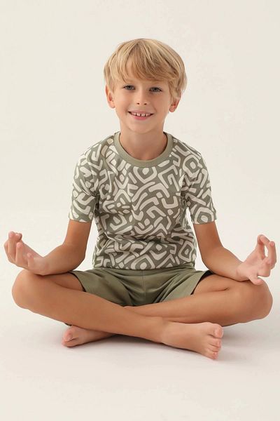 Arnetta Father son bermyuda set - cream