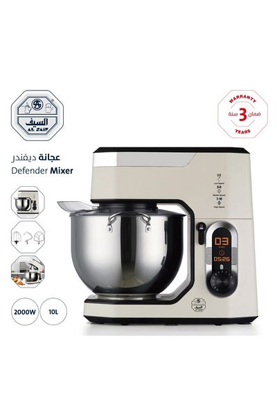 ALSAIF 2000W Electric Stand Mixer with 10 Speeds, Pulse Function, LCD Time Control Screen, Stainless