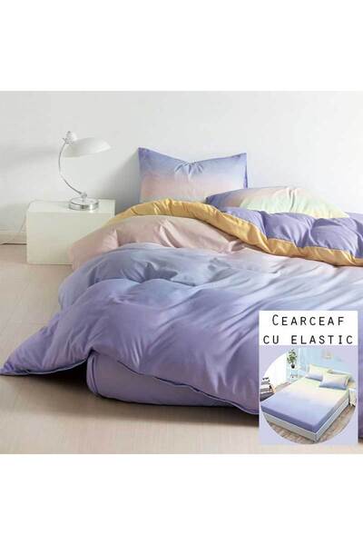 Patul Satin Cotton Linen, Sulphur, 1 Person, Single Bed, 4 Pieces