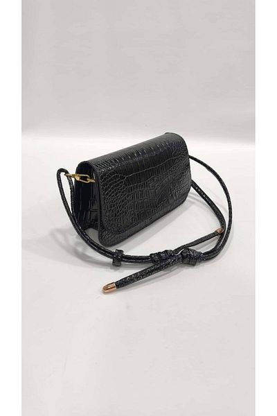 Mercan Stores Stylish Shiny Hand and Shoulder Bag with Crocodile Lacing Strap