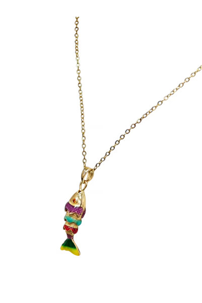 Bluw Jewelry Renkli Çelik Balık Kolye M7