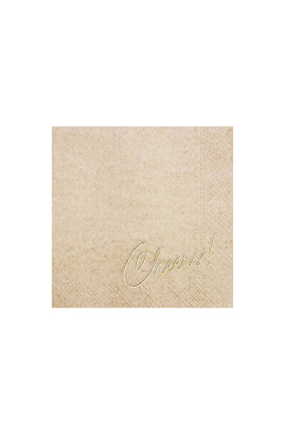 Story 24 × 24 سم مناديل ورقية ذهبية اللون منقوشة بطبقتين 50 منديل ورق كرافت ملون