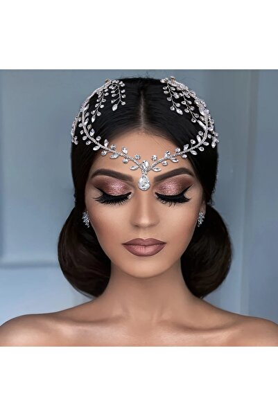 GlassySKY Accesoriu pentru păr indian/hijab/corona Hanfu pentru nuntă/engajam...