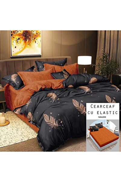 Patul Lenjerie Bumbac Satinat, Pucioasa, 1 Persoana, Pat Single, 4 Piese