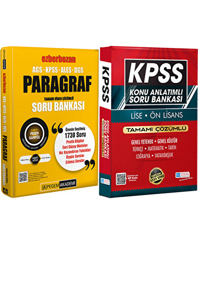 Pegem Akademi Yayıncılık 2026 AGS-KPSS-ALES-DGS Ezberbozan Paragraf Video Çöz...