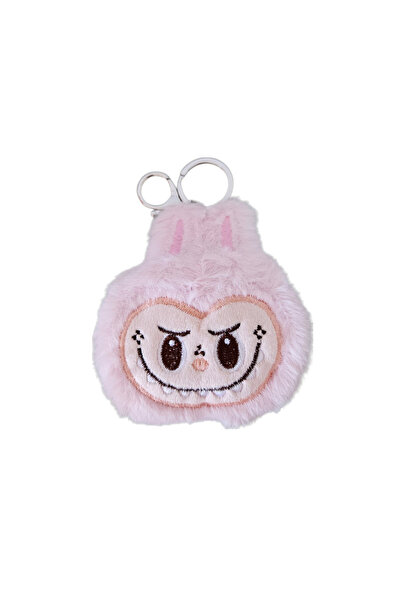 Fancy Space سلسلة مفاتيح Labubu Plush Trend مع مرآة على شكل قلب
