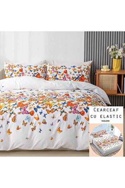 Patul Lenjerie Bumbac Satinat, Pucioasa, 1 Persoana, Pat Single, 4 Piese