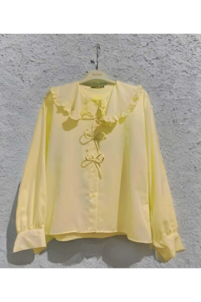 MODA Πουκάμισο με λαιμόκοψη με λεπτομέρεια φούστα