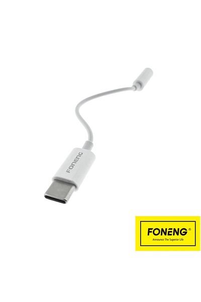 FONENG Type C to 3.5mm Jack adapter with 6 cm cable, Foneng BM21, in blister, white
