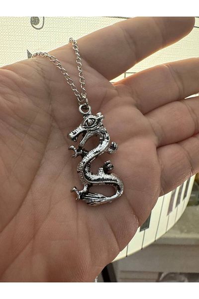 Herşey Nota Chinese Dragon Figured Unisex Necklace – with 60cm Chain, Symbol of Power and Wisdom