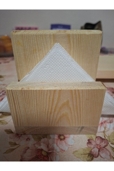 Naturiela Doğal Çam Ahşap Peçetelik – Verniksiz, El Yapımı, 10x5 cm