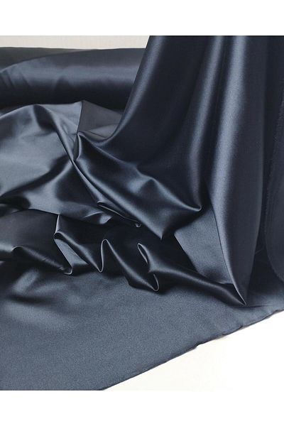 Kumaş Parça Lining in Navy Blue Lace Satin Width: 145