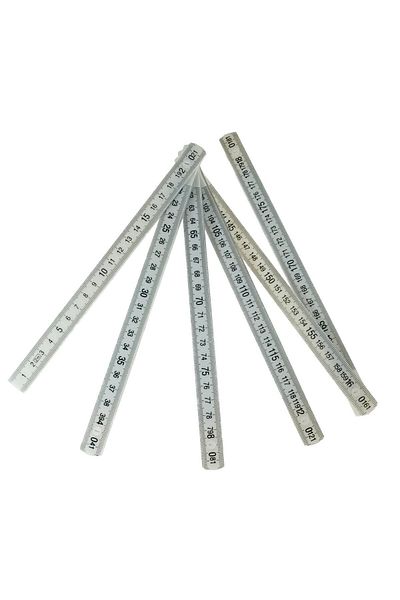 OEM Plastic folding ruler, length 2m, 10 segments, white