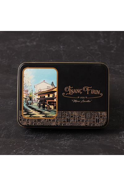 İNANÇ FIRIN Faith Bakery Gift Sugar-Free Pistachio Tahini Halva – Metal Box, Natural, Sweetened with Date Juice