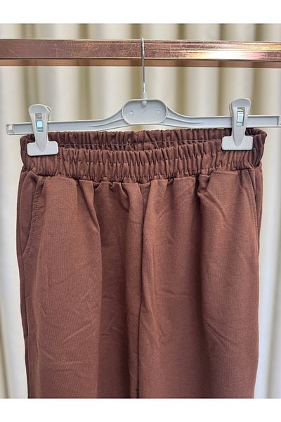 PELTEX Women's Brown 2 Thread Sweatpants with Elastic Waist (Size 90cm)