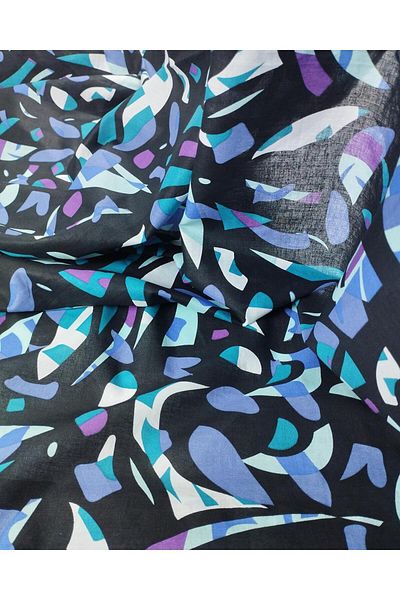 Kumaş Parça Cotton Voile in Black Blue Green Colors Width: 130
