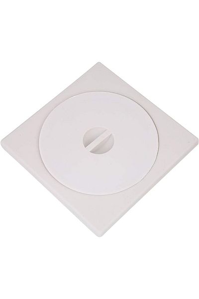 GENERAL BMB Plastic Floor Drain Cover 15x15 cm - White, with Cover and Strainer, Prevents Clogging and Insects